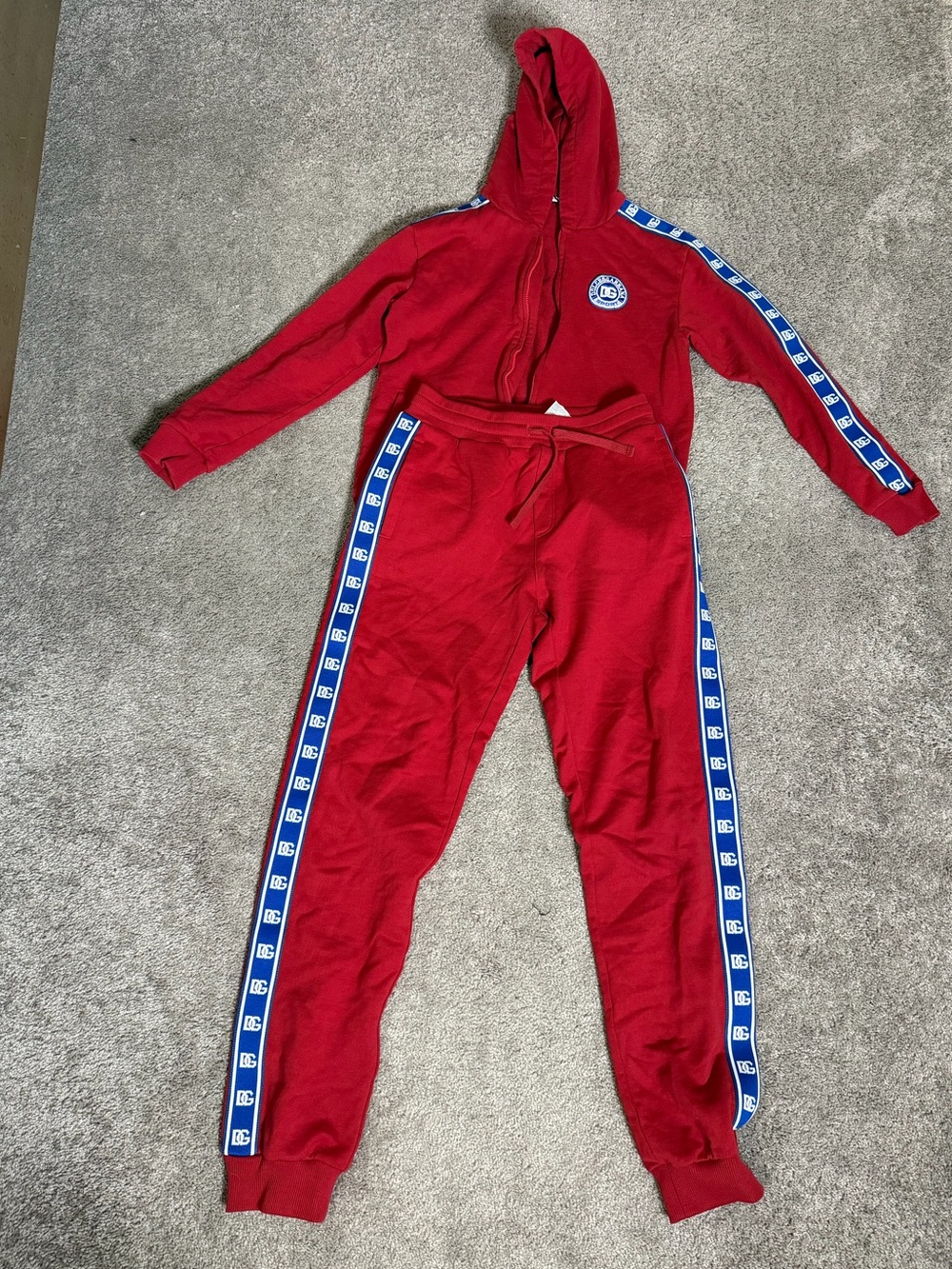 Dolce & Gabbana Red Hooded Tracksuit